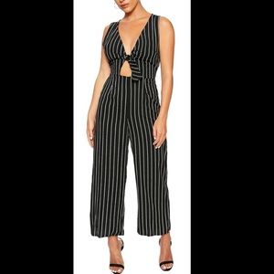 Striped Jumpsuit with Cutouts